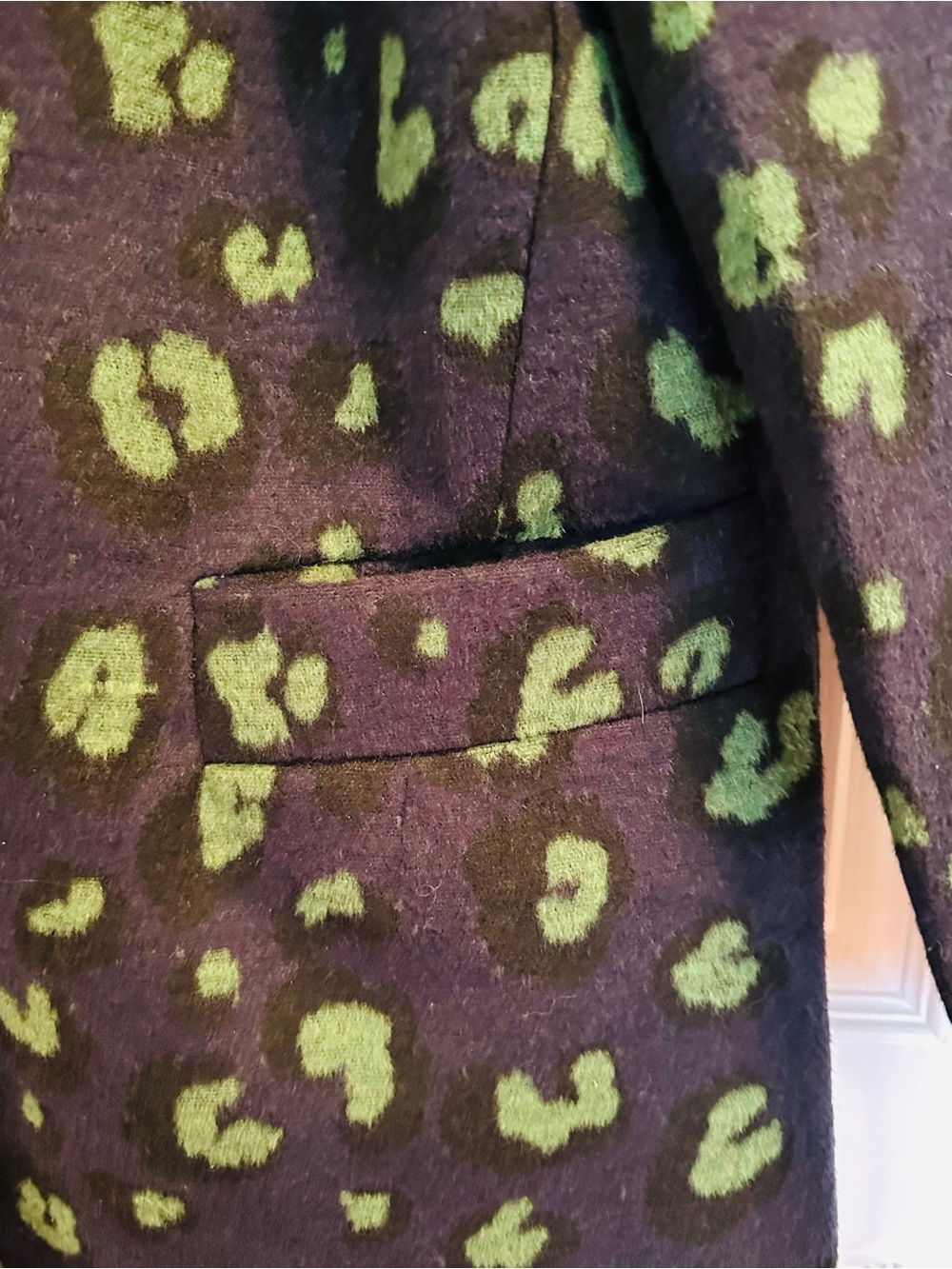Brave Soul Leopard Print Coat Blue Green Statement Coat (14 US) (NEW) - Picture 5 of 6